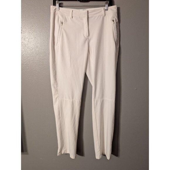 Slazenger Women’s Golf Pants Size 8 White Stretch Activewear Slit Hem Pockets - Picture 2 of 9
